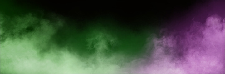 Vibrant Green & Pink Fog on Black