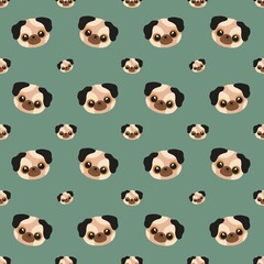 Naklejka premium Seamless pattern, cute puppy drawing, illustration
