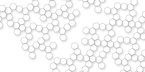 White hexagon abstract background, seamless geometric honeycomb pattern, clean minimal futuristic surface, 3D texture design for technology, corporate, digital, presentation, website, wallpaper.