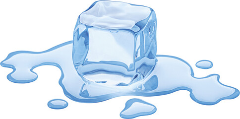 Melting ice cube isolated