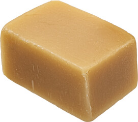 Block of caramel fudge isolated