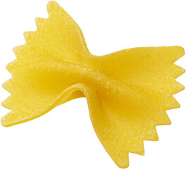 Single farfalle pasta isolated