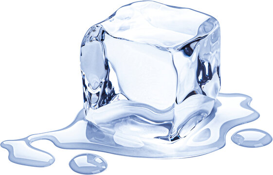 One ice cube isolated