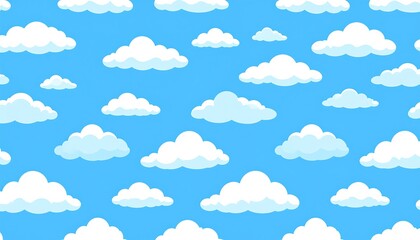 Cartoon clouds in a blue sky