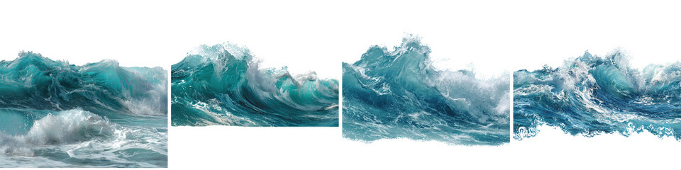Ocean Waves isolated on transparent background