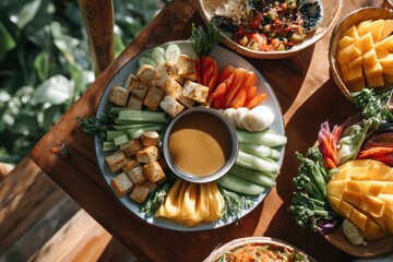 Delicious Indonesian Gado-Gado Salad with Peanut Sauce.