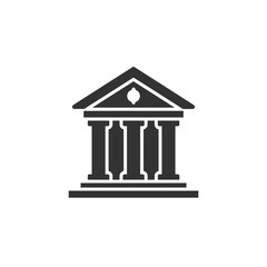 Fototapeta premium Silhouette of classical government or bank building on a white background. EPS 10.