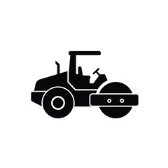 Minimalist road roller icon on a white background. EPS 10.