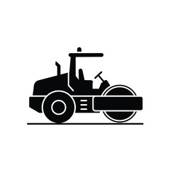 Minimalist road roller icon on a white background. EPS 10.