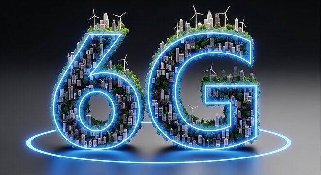 Futuristic 6g city concept with renewable energy and advanced technology - Powered by Adobe