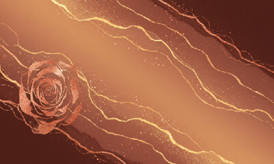 Copper Rose Iridescent Watercolor Background