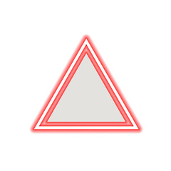 Red triangle warning sign with a white background and a simple design.