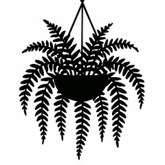 Green leaves on a plant in a pot vector illustration