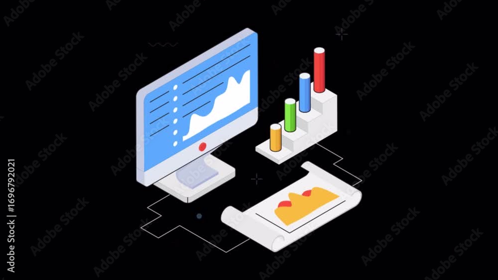 Poster comparative line graphs animation alpha channel