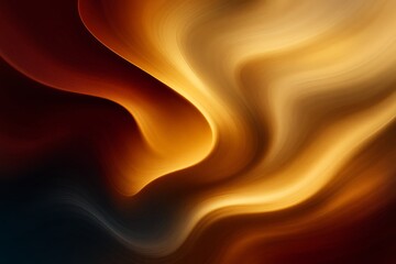 Abstract flowing waves of golden light and dark brown