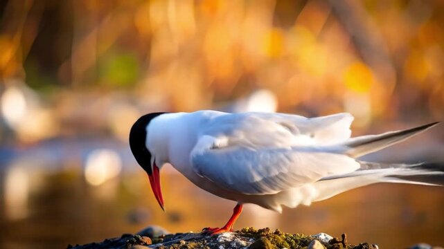 Macro Footage Close Up of Common Tern &ndash; Sterna hirundo