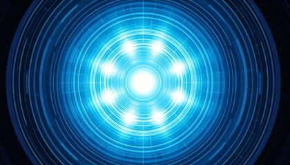 Abstract blue circular technological design
