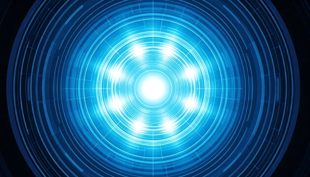 Abstract blue circular technological design