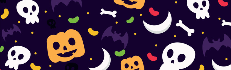 Colorful pattern background for the holiday halloween - Vector illustration
