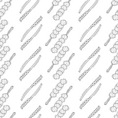 doodle food and beverage seamless pattern. food background