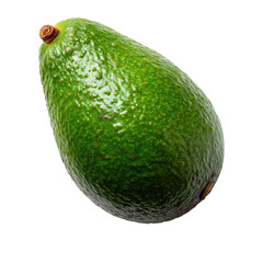 An avocado displayed prominently against, isolated on transparent background