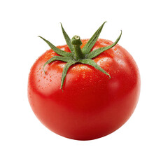 bright red tomato, isolated on transparent background