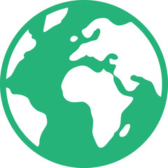 Vector illustration of a green earth globe with a world map and a business symbol