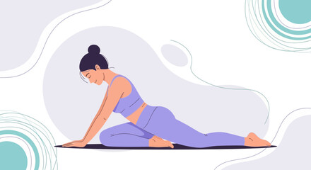 Woman Practicing Yoga Pose, Promoting Equilibrium and Physical Fitness for Improved Wellness