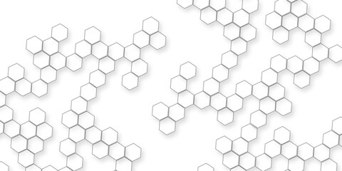 White hexagon abstract background, seamless geometric honeycomb pattern, clean minimal futuristic surface, 3D texture design for technology, corporate, digital, presentation, website, wallpaper.	