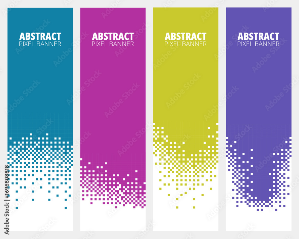 Aufkleber abstract pixel banner. vertical halftone gradient with pixelated dissolve effect, digital square mos