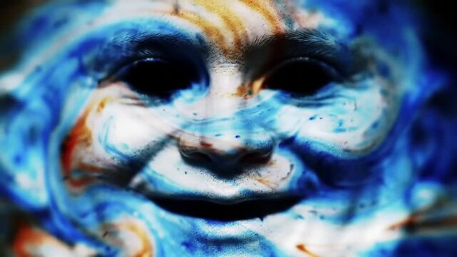 blue skull on black background