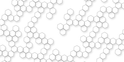 geometric repetition and depth of the hexagonal grid, A pattern of white hexagon shapes arranged subtle shadows that create a three-dimensional, layered effect.
