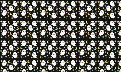 Cute Ghost and Celestial Pattern for Halloween Decor