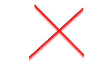 Red glowing cross mark symbol