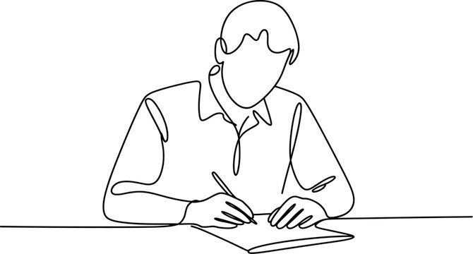 Focused artist creating a sketch with clean lines on paper, illustrating creativity and concentration.