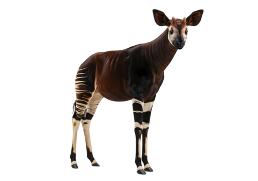Okapi A Profile View of the Central African Mammal isolated on transparent background
