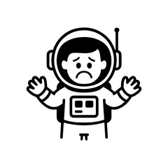 character emotion astronaut in spacesuit sadness vector on white background
Vector icon character with emotion