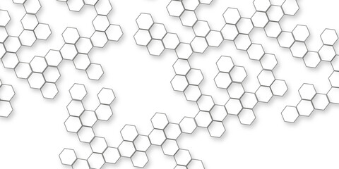 Abstract White Hexagon Background with Geometric Pattern, Minimalist Design, Modern Texture, and Clean Shapes, white abstract hexagon with various seamless retro modern geometric elements.