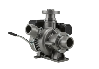 Industrial Centrifugal Pump Engineering Design Machinery Component Metal Construction isolated on transparent background
