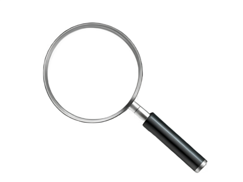 Magnifying glass with handle isolated on a transparent background.png
