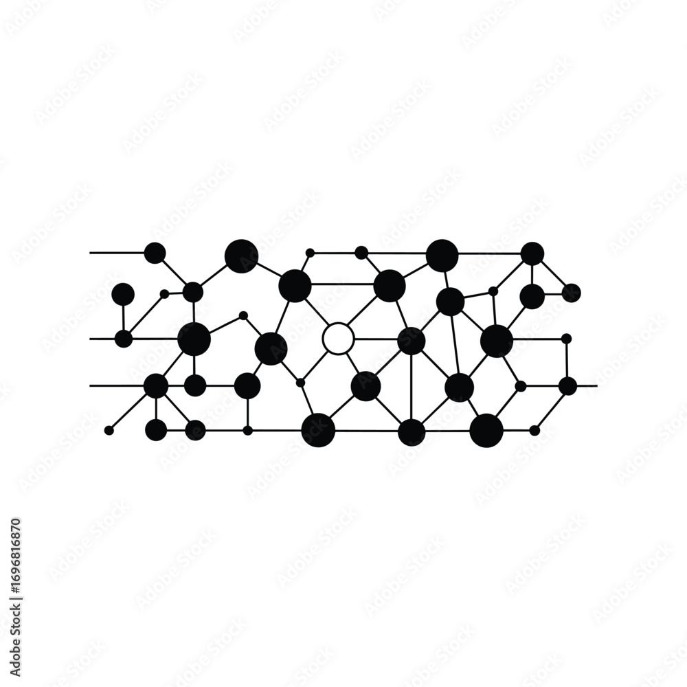 Aufkleber abstract network of connected nodes and lines representing data flow and information structure
