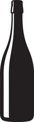 wine bottle silhouette on white background