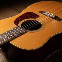 Obraz premium acoustic guitar close up