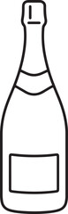 Fototapeta premium wine bottle silhouette on white background