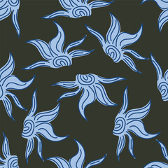 Hand drawn summer floral backround. Botanical seamless pattern . Sketch drawing. Design for fashion , fabric, textile, wallpaper, cover, web , wrapping and all prints
