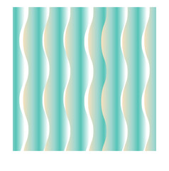 Seamless abstract pattern with vertical wavy stripes in pastel turquoise, beige and white creating a soft, fluid and modern design.
