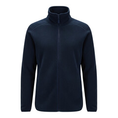 Navy blue full zip fleece jacket mockup © BTG