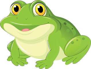 a cartoon picture of a frog with a yellow smile eps
