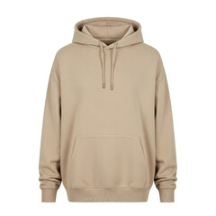 Blank beige pullover hoodie sweatshirt mockup