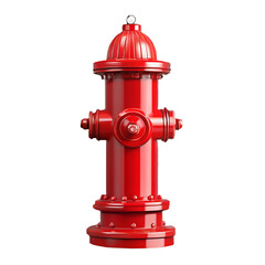 Red fire hydrant on white background png isolated on a transparent background water